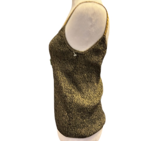 NWOT MICHELLE ANTONELLI womens M silk blend black metallic tank top - Picture 2 of 10